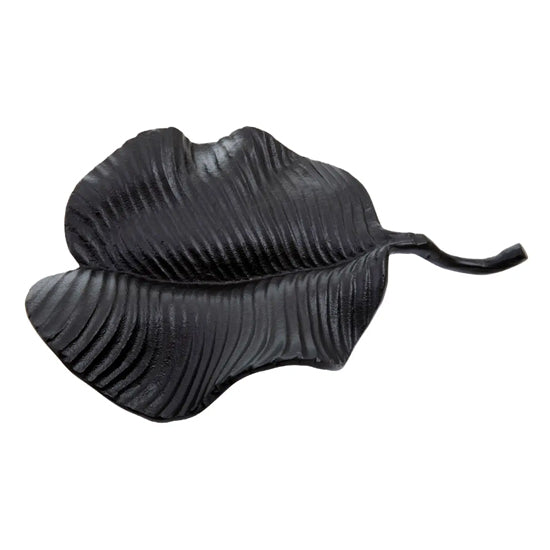 Prato Aluminium Wavy Leaf Dish In Rough Black