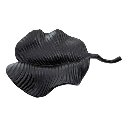 Prato Aluminium Wavy Leaf Dish In Rough Black