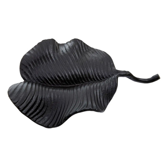 Prato Aluminium Wavy Leaf Dish In Rough Black