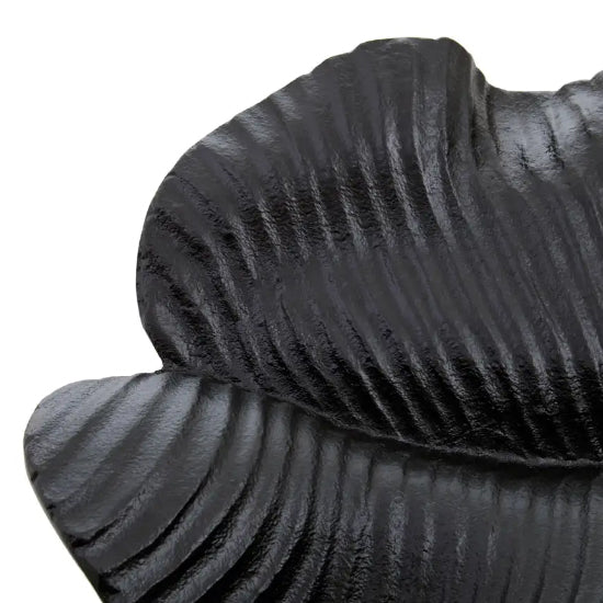 Prato Aluminium Wavy Leaf Dish In Rough Black