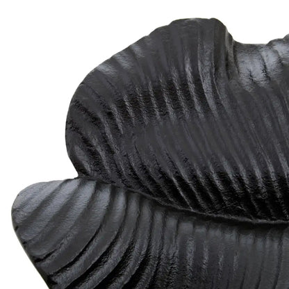Prato Aluminium Wavy Leaf Dish In Rough Black