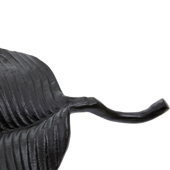 Prato Aluminium Wavy Leaf Dish In Rough Black