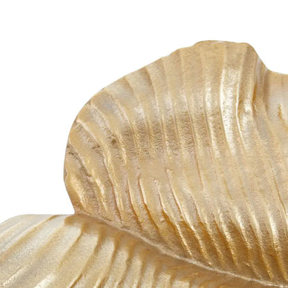 Prato Aluminium Wavy Leaf Dish In Rough Gold