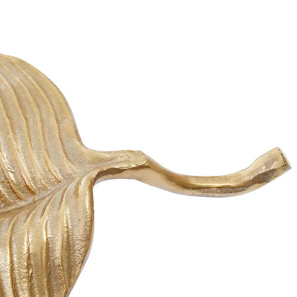 Prato Aluminium Wavy Leaf Dish In Rough Gold
