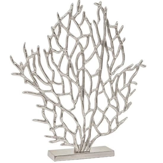 Prato Cast Aluminium Small Tree Sculpture In Nickel