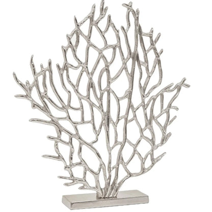 Prato Cast Aluminium Small Tree Sculpture In Nickel