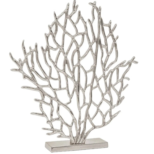 Prato Cast Aluminium Small Tree Sculpture In Nickel