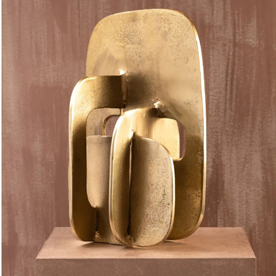 Prato Aluminium Abstract Sculpture In Gold