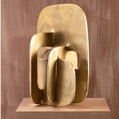 Prato Aluminium Abstract Sculpture In Gold