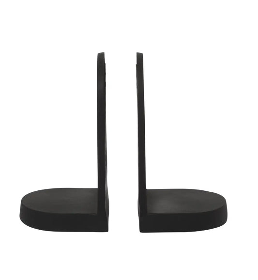 Rubi Metal Set Of 2 Curved Silhouette Bookends In Black
