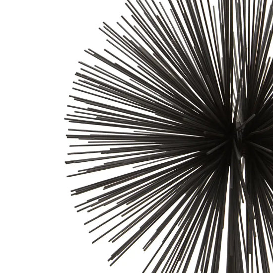 Mirano Metal Sculpture In Black With White Marble Base