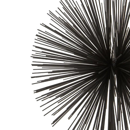 Mirano Metal Sculpture In Black With White Marble Base