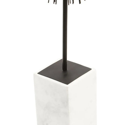 Mirano Metal Sculpture In Black With White Marble Base