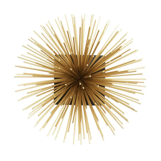 Mirano Metal Starburst Sculpture In Gold With Black Marble Base