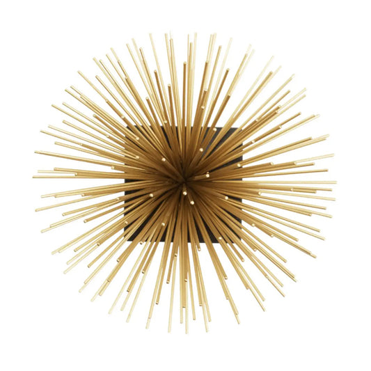 Mirano Metal Starburst Sculpture In Gold With Black Marble Base