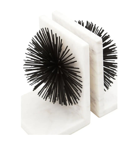 Mirano Metal Set Of 2 Starburst Bookends In White