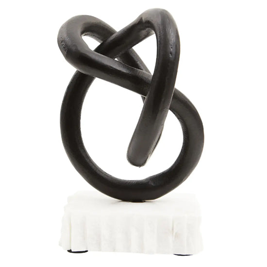 Mirano Metal Knot Sculpture In Matt Black