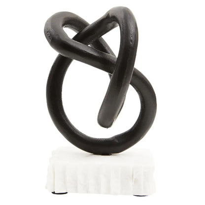 Mirano Metal Knot Sculpture In Matt Black