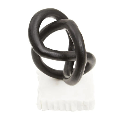 Mirano Metal Knot Sculpture In Matt Black