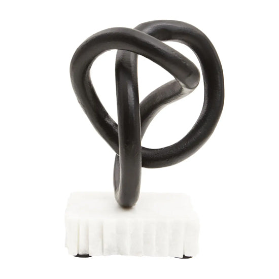 Mirano Metal Knot Sculpture In Matt Black