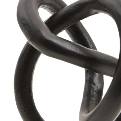 Mirano Metal Knot Sculpture In Matt Black