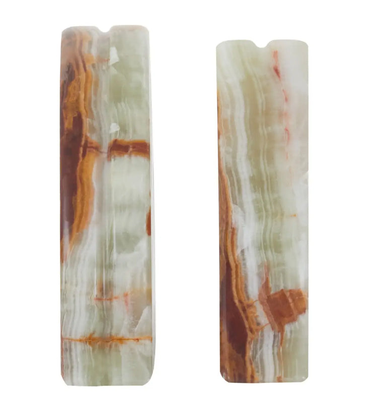 Oleena Onyx Stone Set Of 2 Bookends In Natural