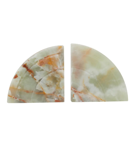 Oleena Onyx Stone Set Of 2 Bookends In Natural