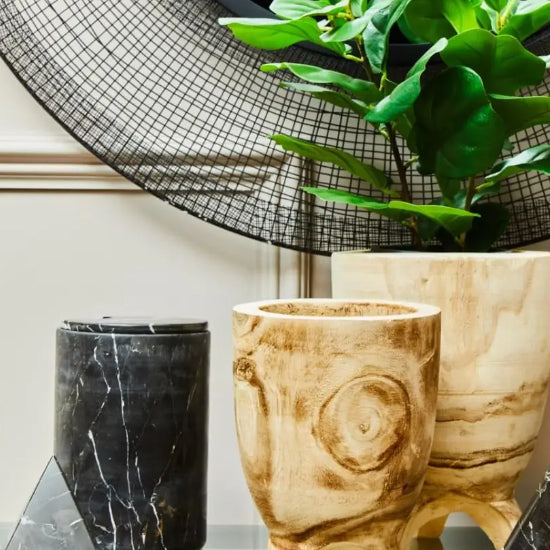 Salmo Marble Pyramid Ornament In Black