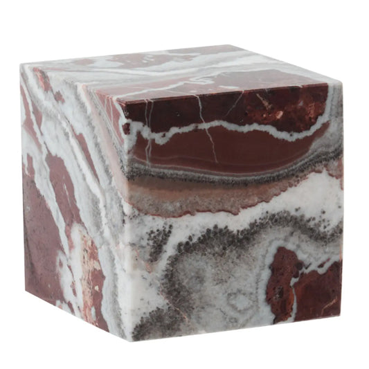 Salmo Marble Cube Ornament In Red