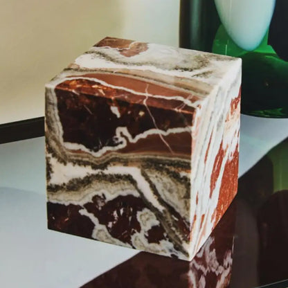 Salmo Marble Cube Ornament In Red