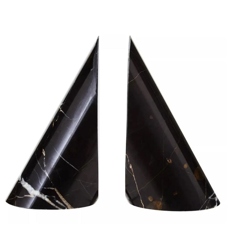 Salmo Marble Set Of 2 Bookends In Black
