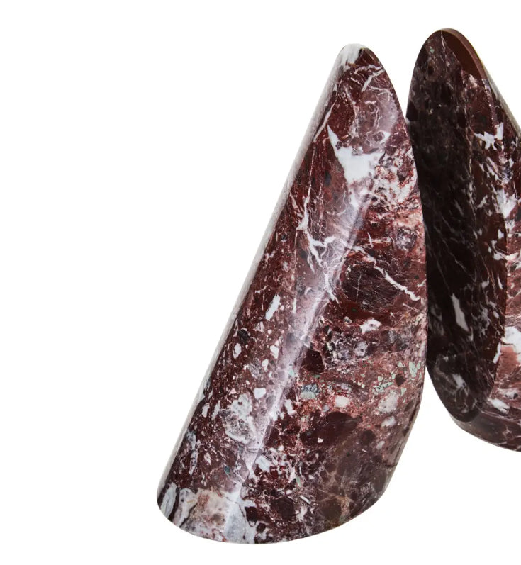 Salmo Marble Set Of 2 Bookends In Red