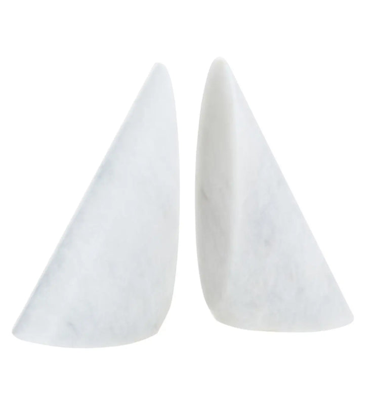 Salmo Marble Set Of 2 Bookends In White