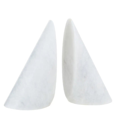 Salmo Marble Set Of 2 Bookends In White