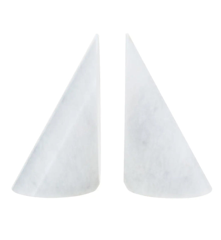 Salmo Marble Set Of 2 Bookends In White