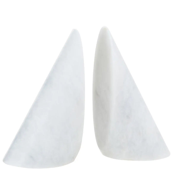 Salmo Marble Set Of 2 Bookends In White
