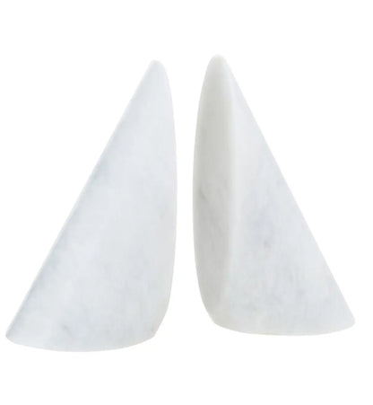 Salmo Marble Set Of 2 Bookends In White
