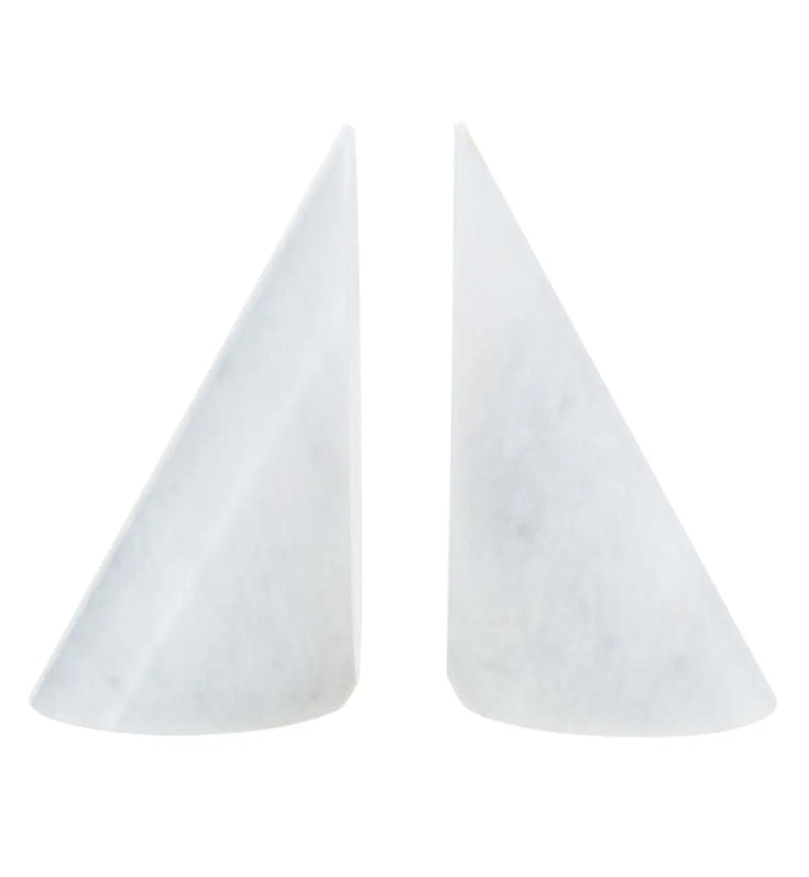 Salmo Marble Set Of 2 Bookends In White