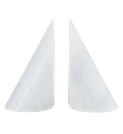 Salmo Marble Set Of 2 Bookends In White
