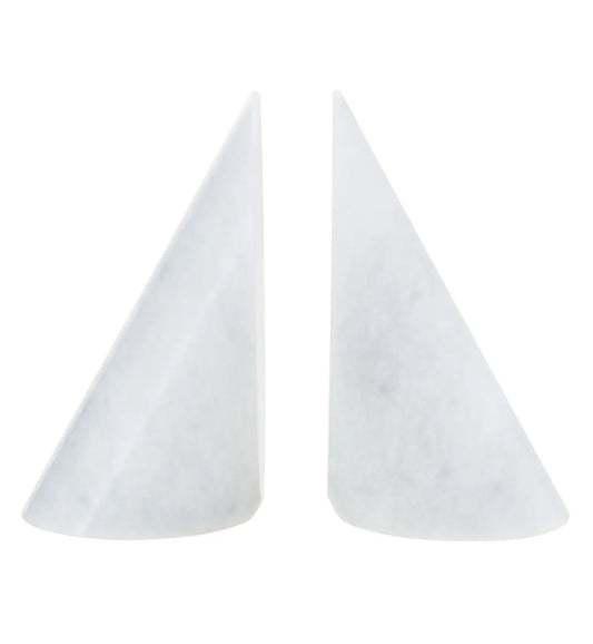 Salmo Marble Set Of 2 Bookends In White