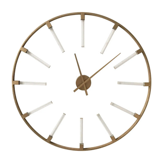 Beauly Metal Round Wall Clock In Gold