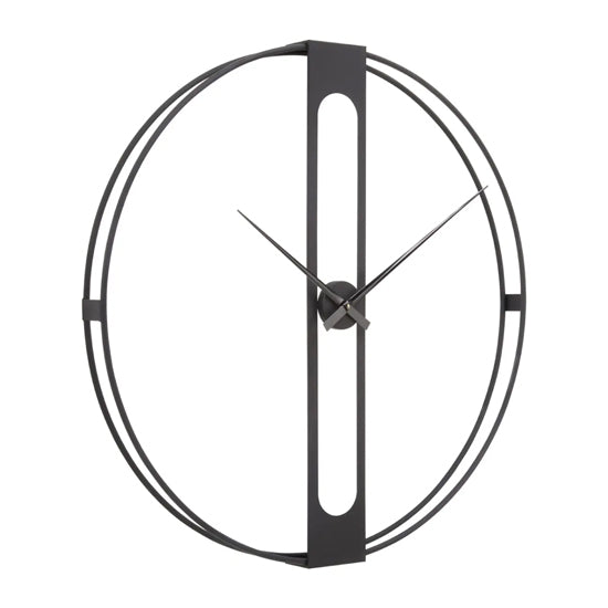 Beauly Metal Dual Ring Wall Clock In Black