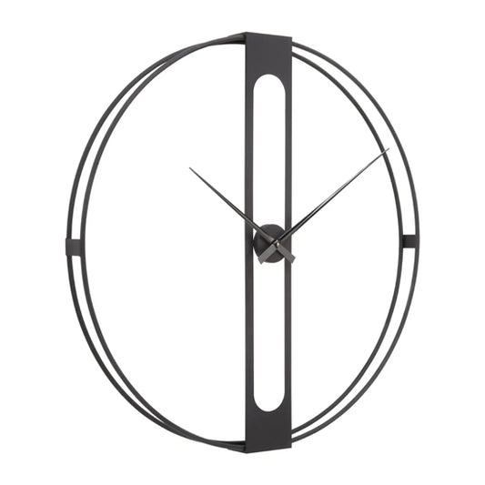 Beauly Metal Dual Ring Wall Clock In Black
