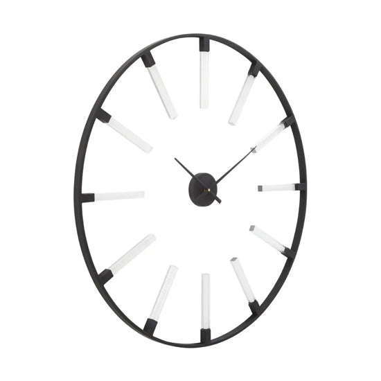 Beauly Round Metal Wall Clock In Black