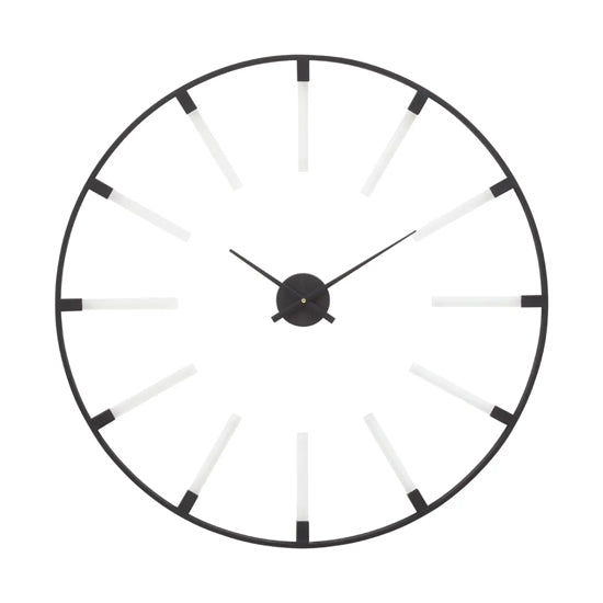 Beauly Round Metal Wall Clock In Black