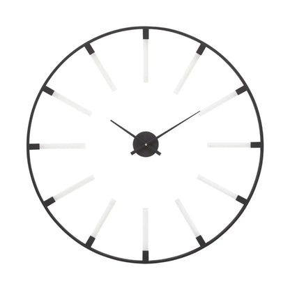 Beauly Round Metal Wall Clock In Black