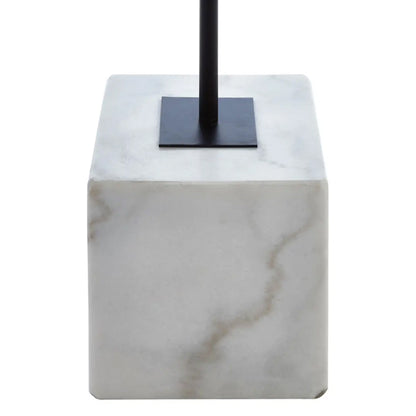Murdoch Natural Linen Floor Lamp With White Marble Base