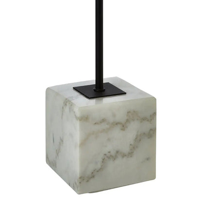 Murdoch Natural Linen Table Lamp With White Marble Base