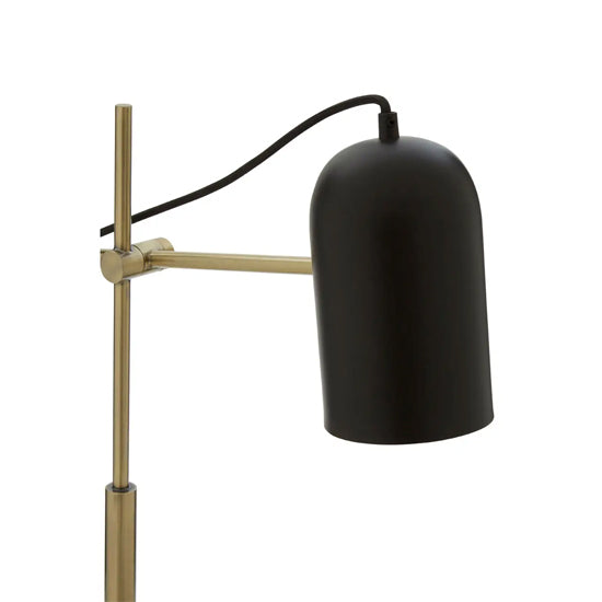 Equipoise Black Shade Table Lamp With And White Marble Base