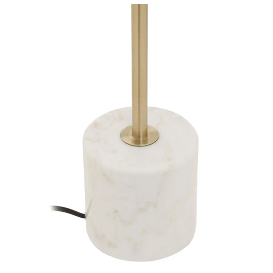 Murdoch Gold Metal Shade Table Lamp With White Marble Base